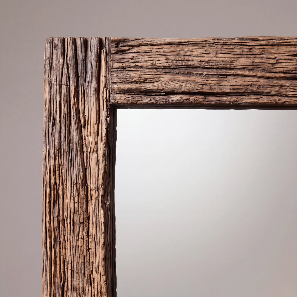 Aged Wood- Sculptural Mirror
