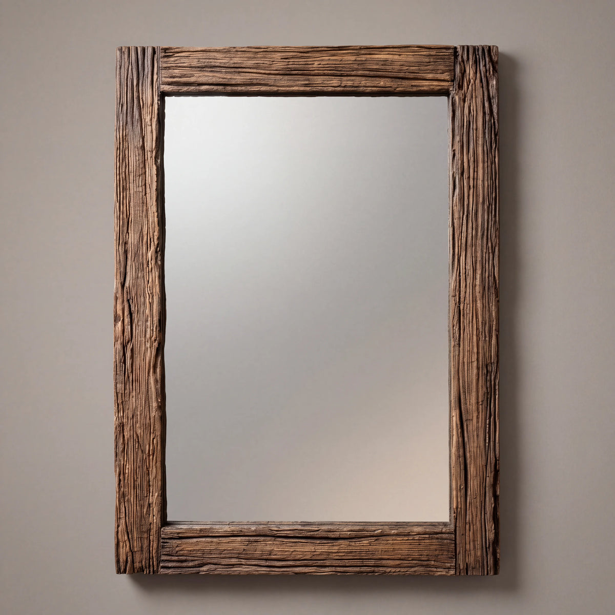 Aged Wood- Sculptural Mirror