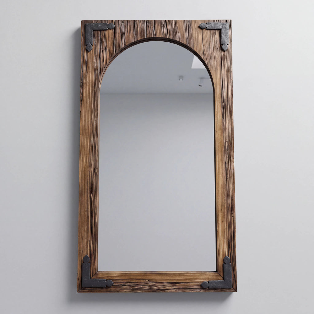 Aged Wood- Sculptural Mirror
