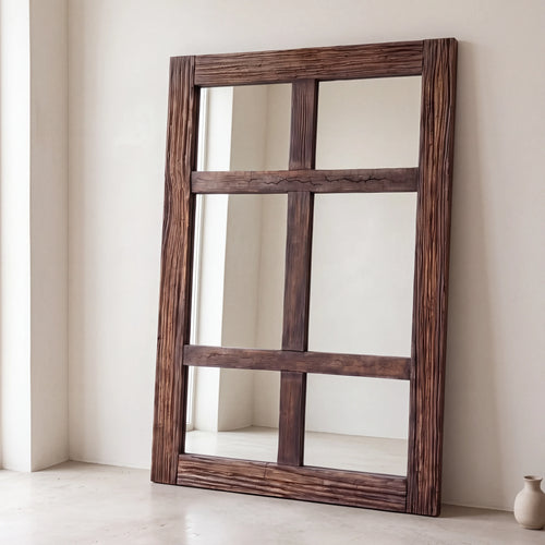 Aged Wood- Sculptural Mirror