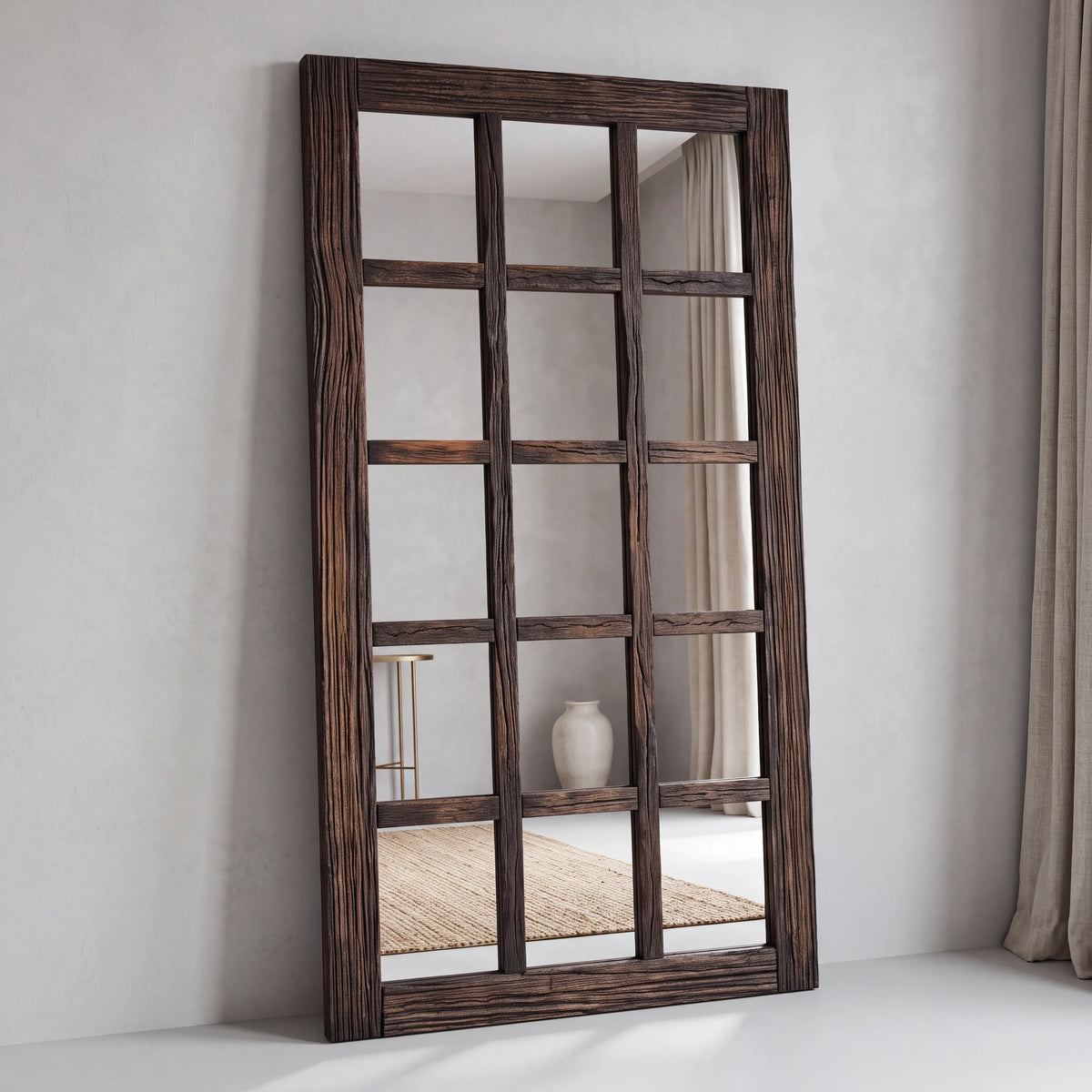 Aged Wood- Sculptural Mirror